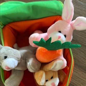 Etna Bunny Condo with Stuffed Rabbits Children play set. Size 6 months